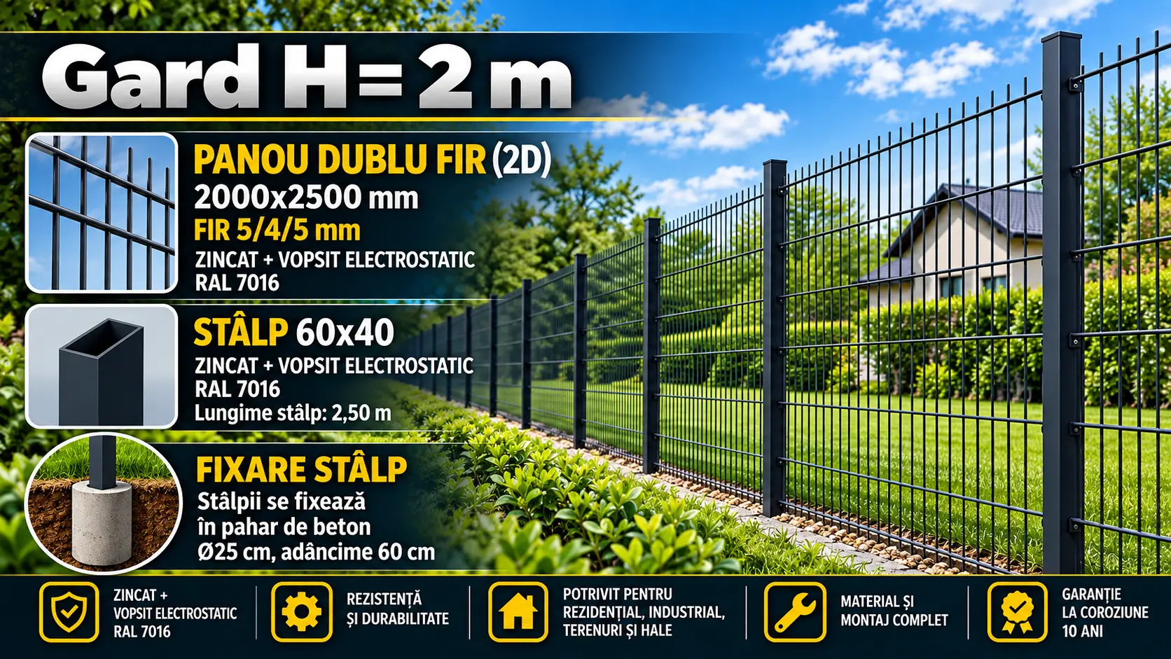 Gard H=2m