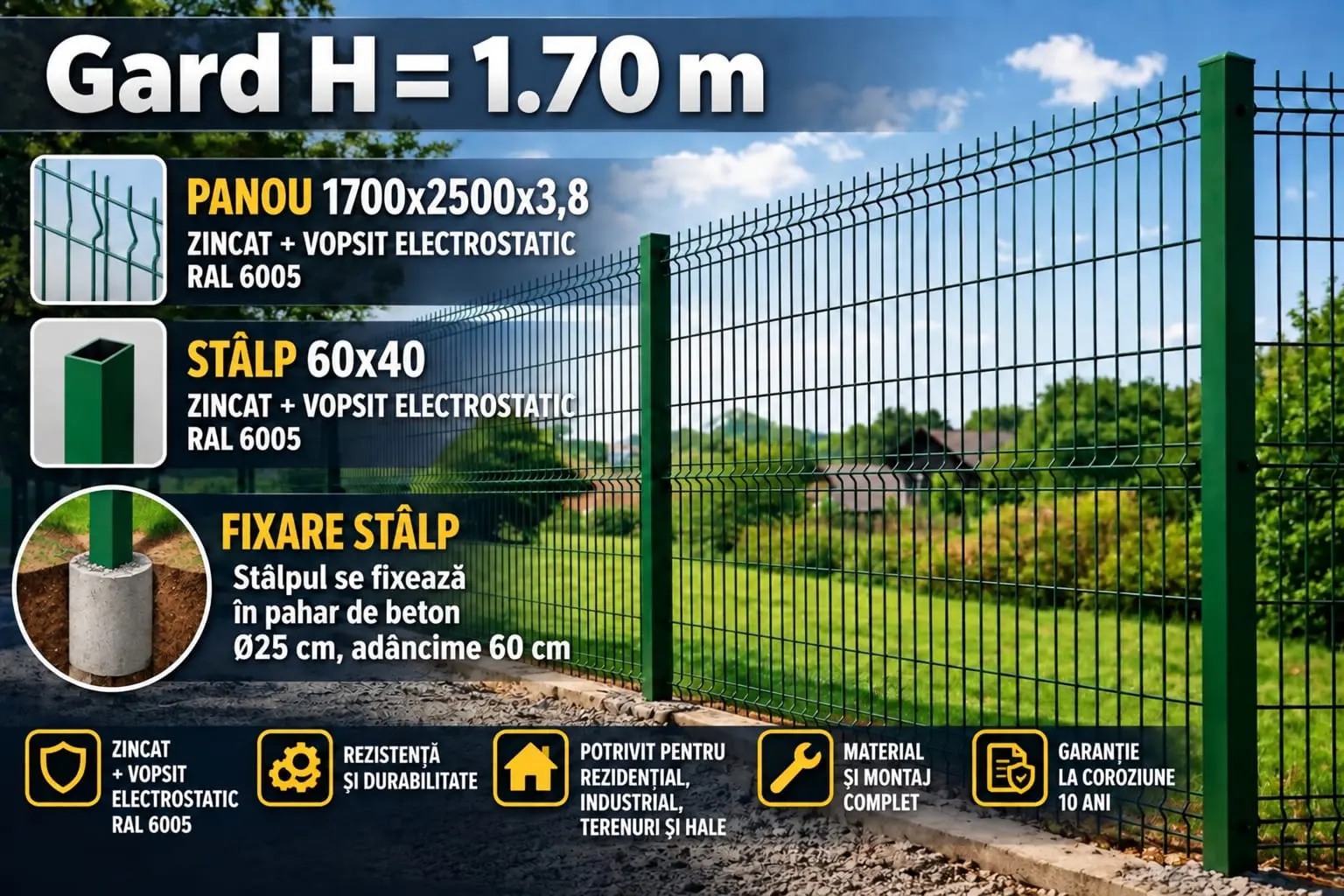 Gard H=1.70M Vopsit