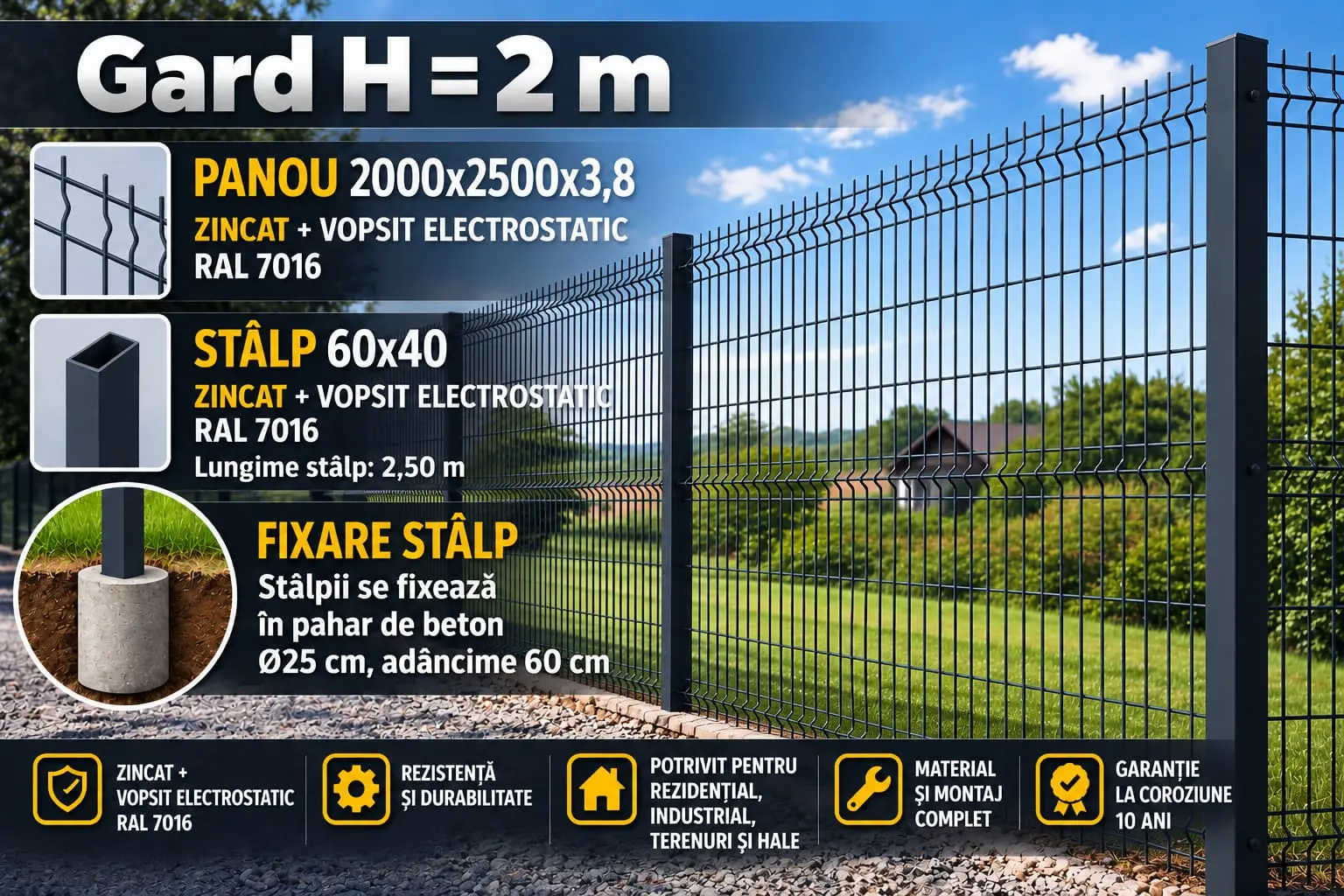 Gard H=2m